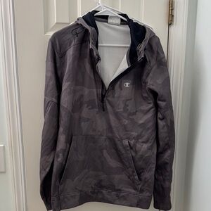 Champion grey camo hoodie Sweatshirt. XL.